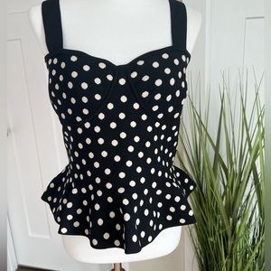 Polka Dot Sleeveless Peplum Sweater NWT-XL